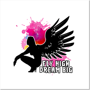 Angel Fly High Dream Big Posters and Art